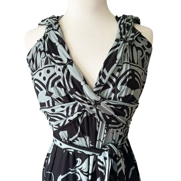 Pyramid Collection Black Grey Goddess Maxi Dress - Large - Picture 5 of 12